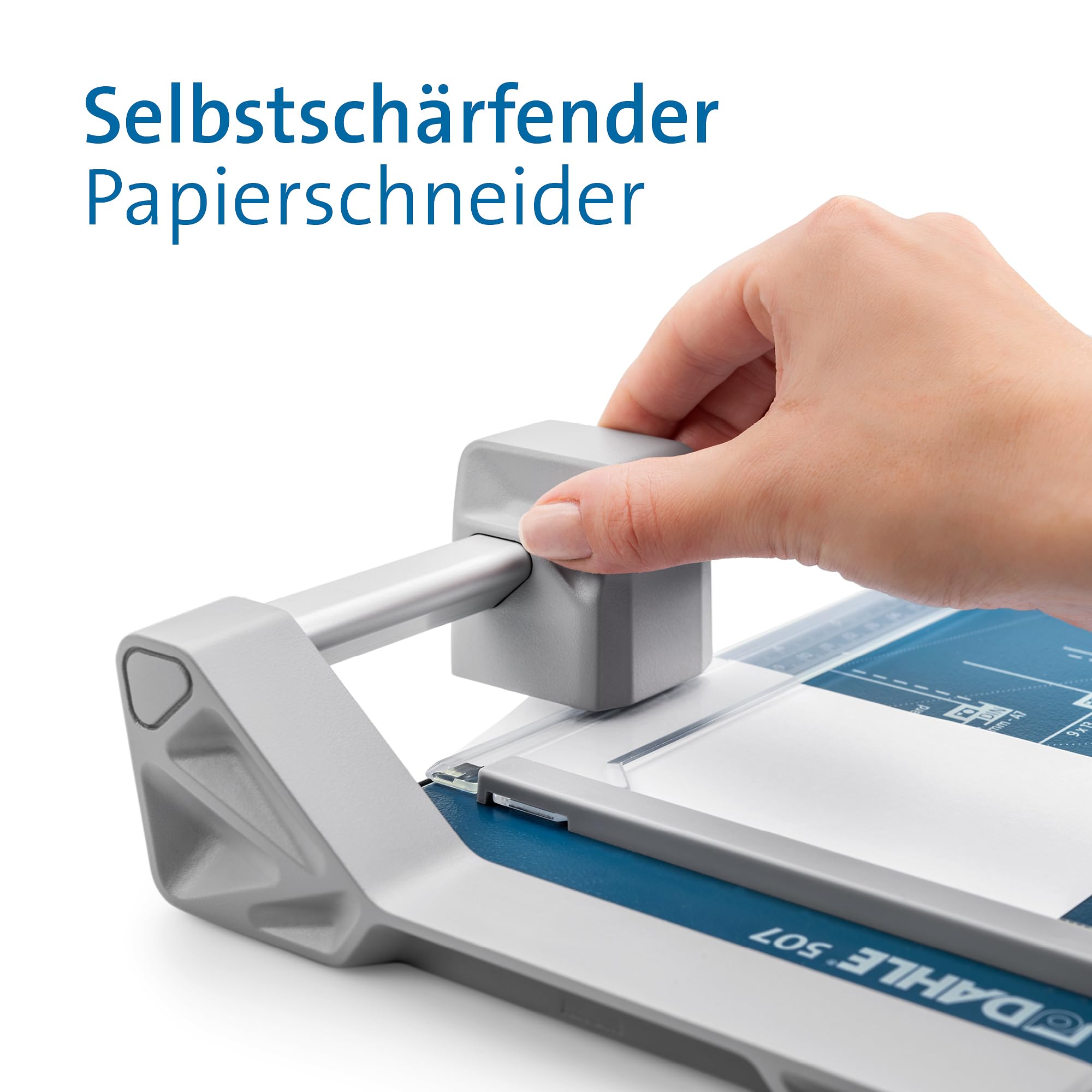 Dahle 507 Rollenschneider Papierschneider DIN A4 8 Blatt Metalltisch 44,9x20,9 cm kindersicherer Messerkopf