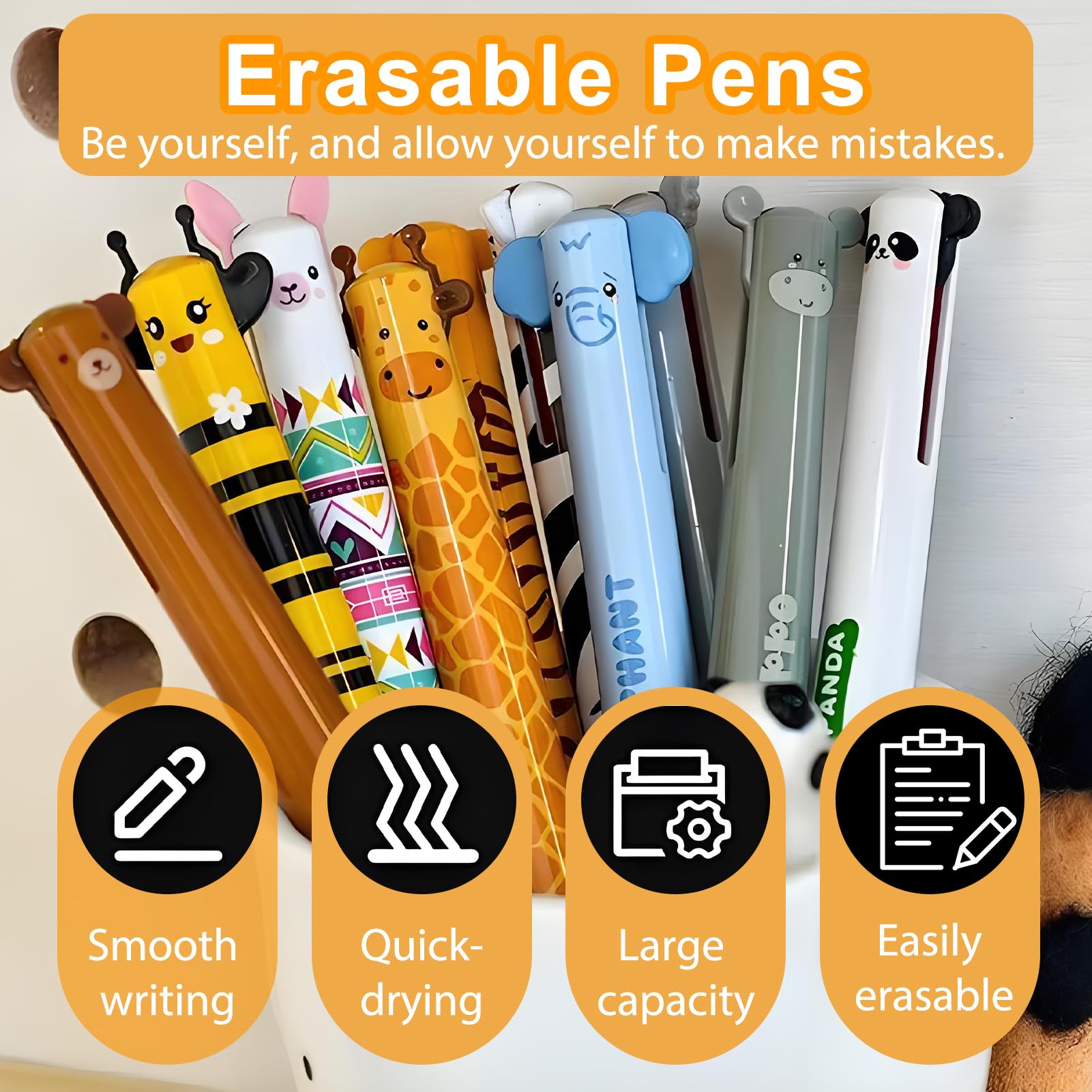 Material Escolar Regalo 4 Bolígrafos Borrables 0.5 Mm | Tinta Azul Termosensible | Con Goma | Diseños Infantiles Bolígrafo Azul Borrable Material Escolar Regalo 4 Bolígrafos Borrables 0.5 Mm | Tinta Azul Termosensible | Con Goma | Diseños Infantiles Bolígrafo Azul Borrable