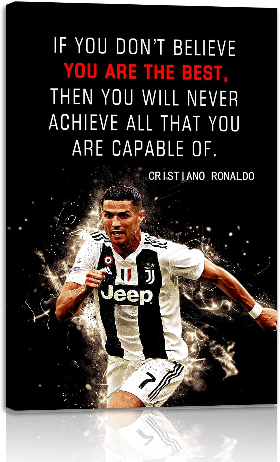 AMART SUN Football Sports Decor • Superstar Quote Poster Inspirational Canvas Wall Art • Motivational Artwork Modern Home Decor For Home,Office,Gym,Classroom Wall Decor Framed Ready to Hang