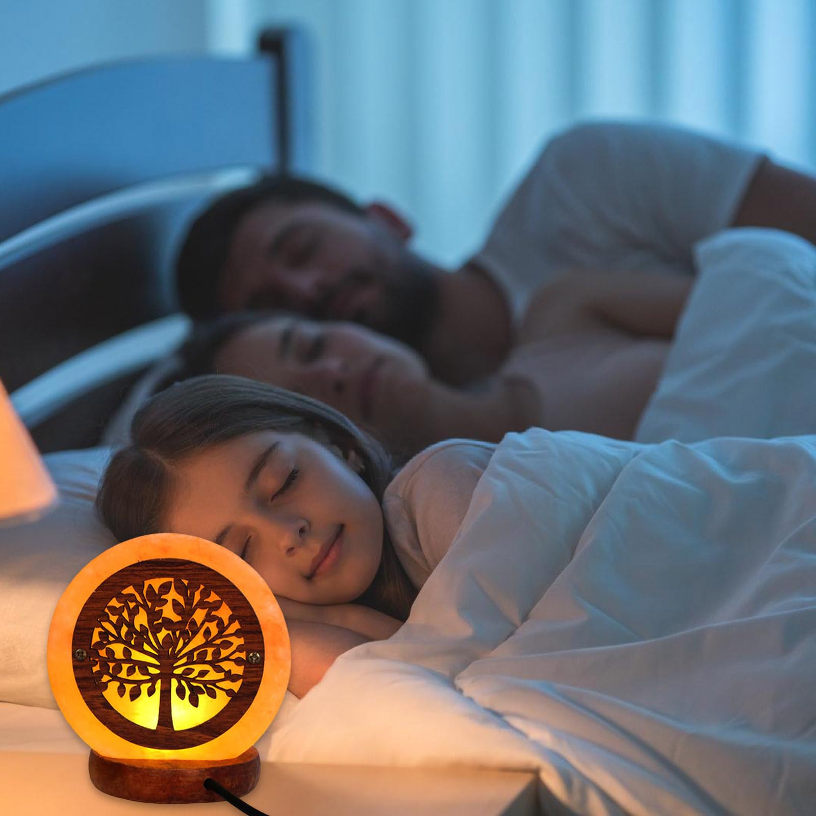 LED Nachtlicht Mit Sockel Kristall Salzstein Lampe Tisch Home Schlafzimmer Dekoration LED Atmosphären Lampe Für Innen Nachtnacht