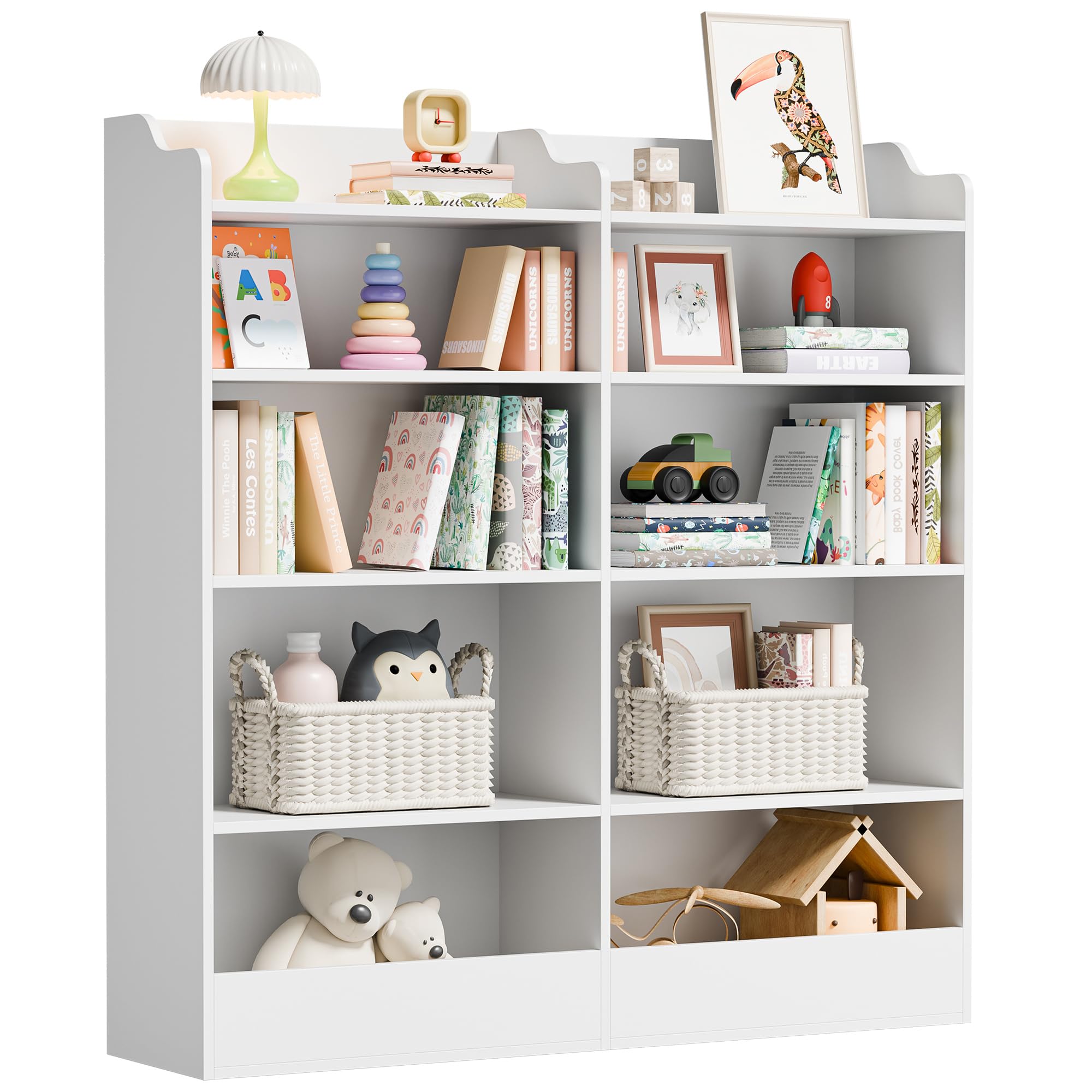 Cozy Castle Toy Storage Organizer, 5 Tier Kids Bookshelf, 10 Cube Toddler Bookcase Storage Cabinet for Playroom, Kids Room, Living Room, Nursery, Cubby, Kindergarten (White)