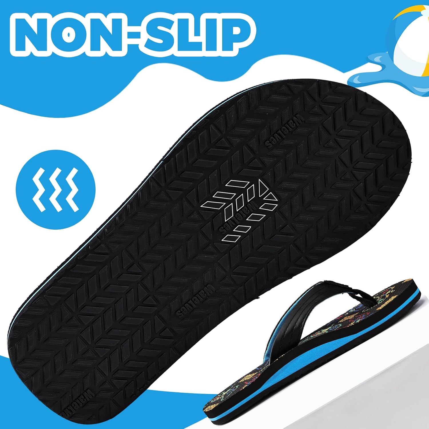 WateLves Girls Flip Flops Toddler Boys Girls Non-Slip Sport Sandals for Beach Swim Pool(Little Kid/Big Kid)