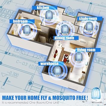 Bug Zapper Indoor, Mini Fruit Fly Zapper Trap Catcher Indoors, Electronic Mosquitoes Fruit Fly Killer Mosquito Zapper for Living Room, Home, Kitchen, Bedroom, Baby Room, Office, Bug Light (4 Packs)