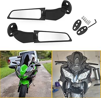 Amazon | QIDIAN オートバイミラー ウィンドウィング 調節可能 回転