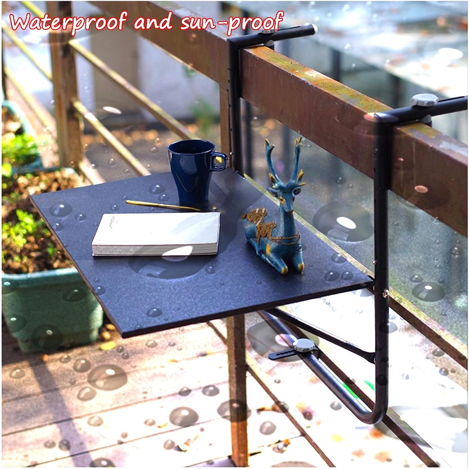 Adjustable Outdoor Folding Balcony Bar - Perfect for Railing, Terraces, Gardens & Promenades - Stylish White Patio Décor for Maximum Space Utilization