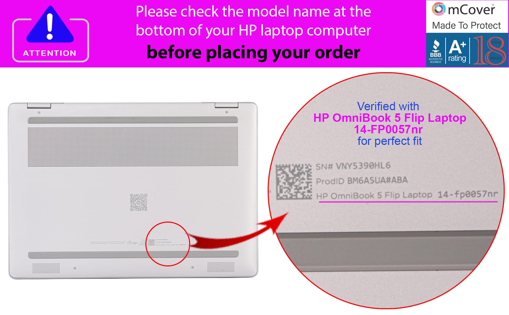 mCover Custodia compatibile solo per computer portatili Windows 2-in-1 2025-2026 da 14 pollici HP OmniBook 5 Flip 14-FPxxxx 2-in-1 (non compatibile con altri modelli HP), arancione