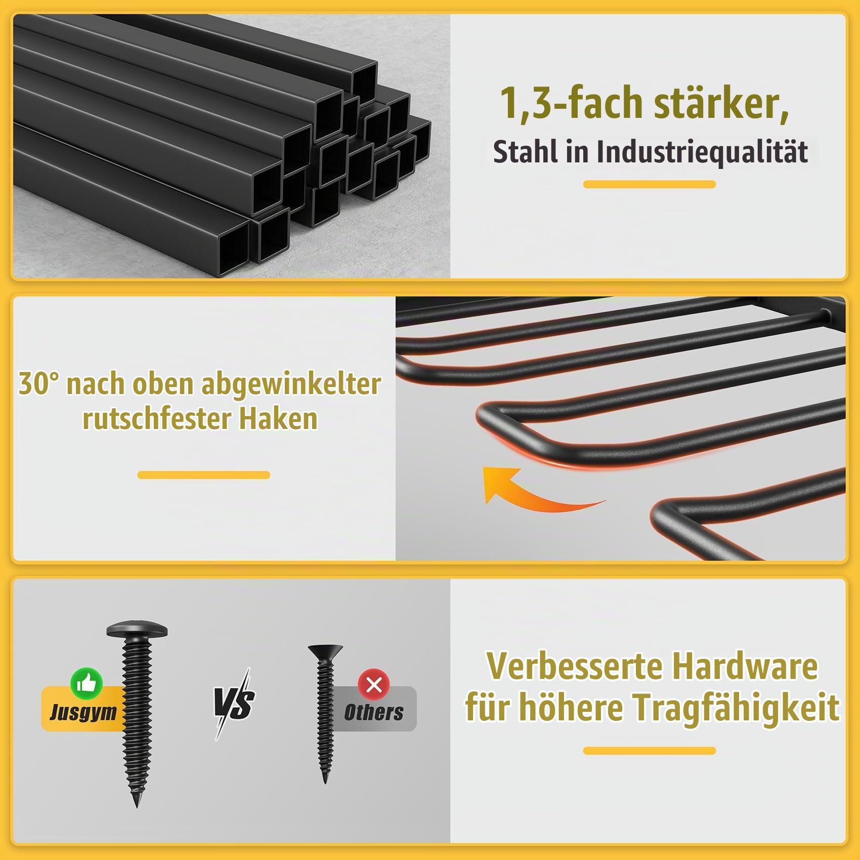 Jusgym Werkzeug Wandhalterung, 4 Ebenen Schwerlast Werkstatt Wandregal mit 4 Akkuschrauber Halterung, bis 90kg Tragfähigkeit, multifunktionales Garage Organizer Werkzeugregal für Werkstatt & Garage