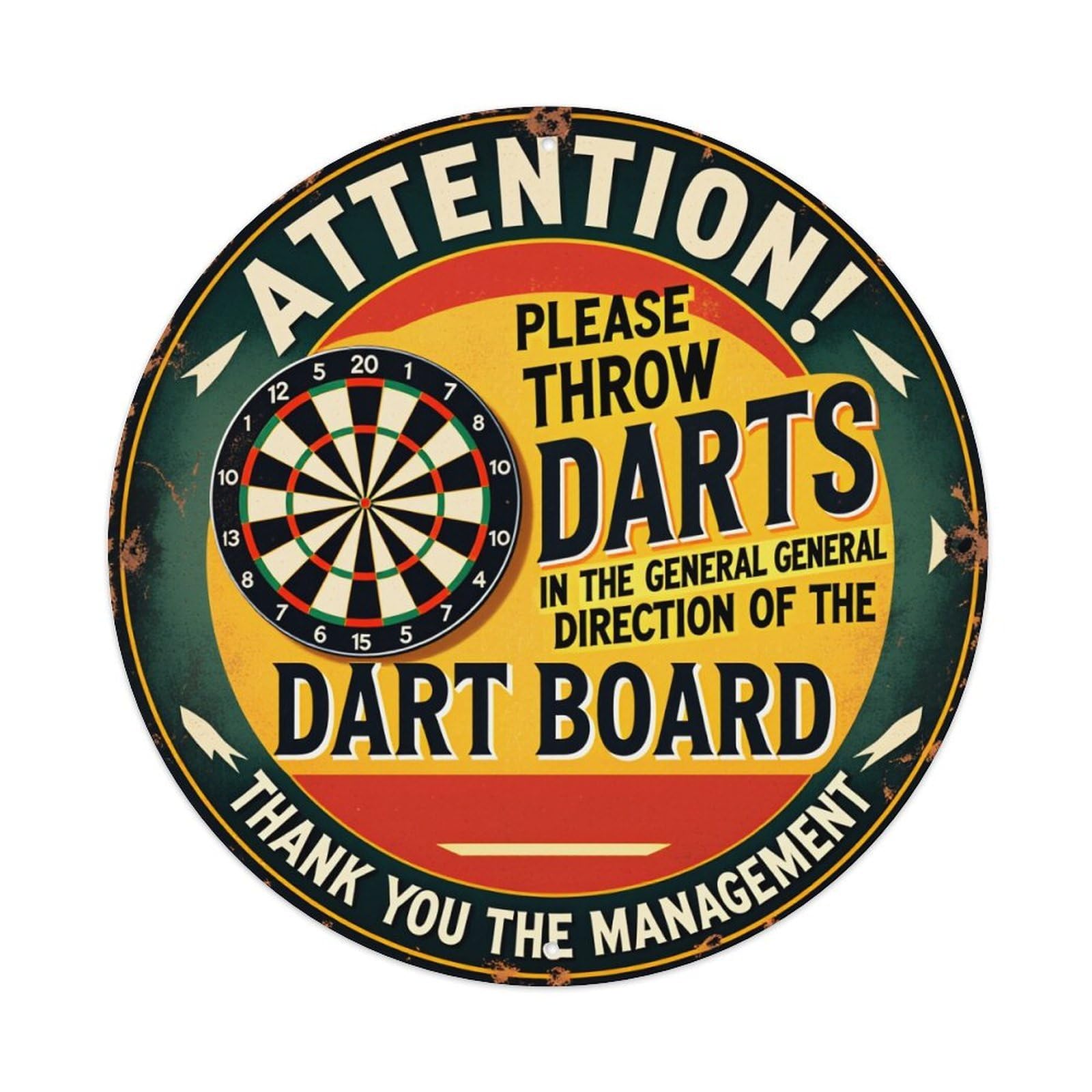 Please Throw Darts In General Direction Dart Board Metal Tin Sign Plaque
