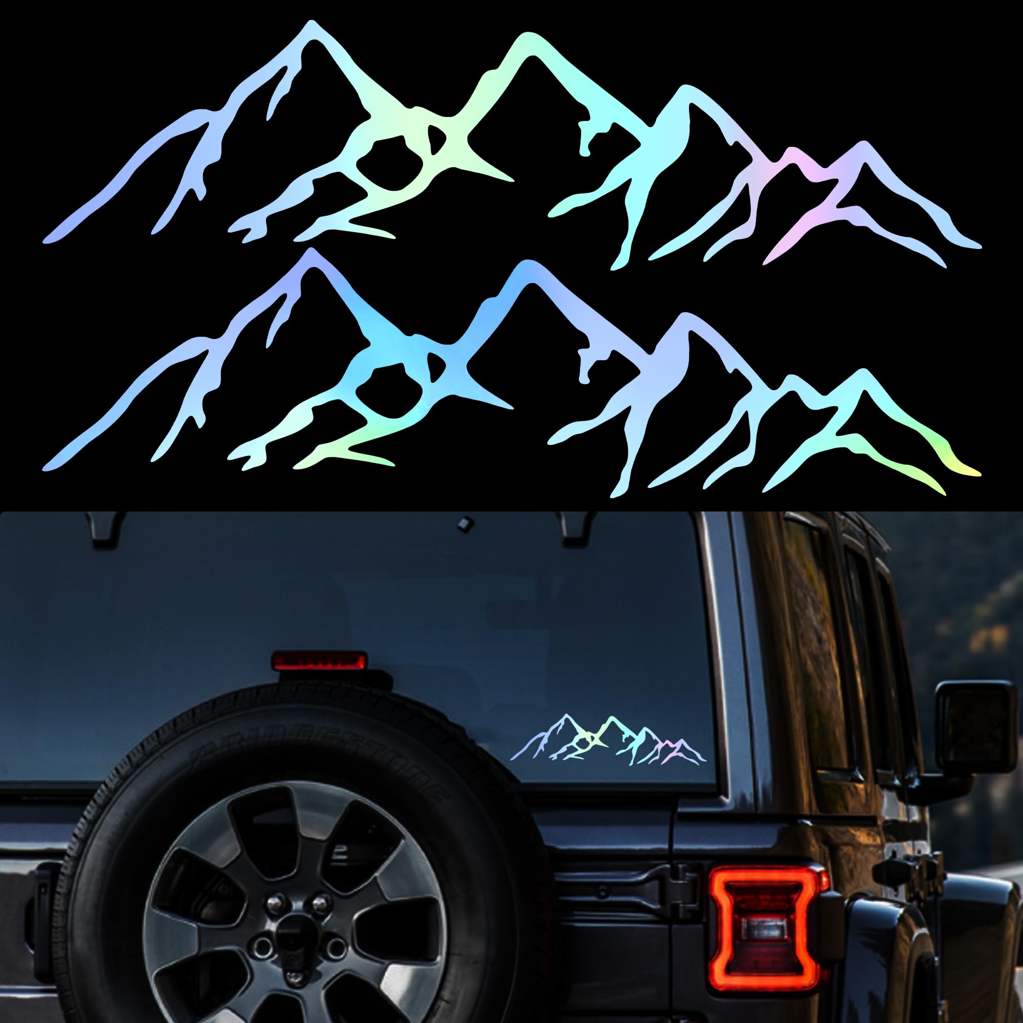 Vinilo de montaña para coche TOMALL pegatinas impermeables y resistentes para todoterreno 2 piezas