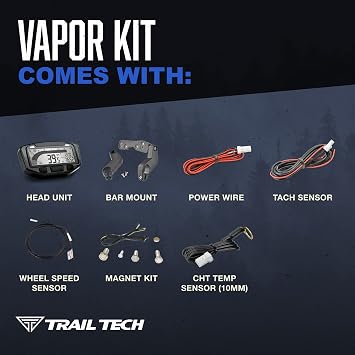Trail Tech 752-117 Vapor Digital Speedometer Tachometer Gauge Kit, 2002-2019 Honda Kawasaki Suzuki XR CRF KLX DR