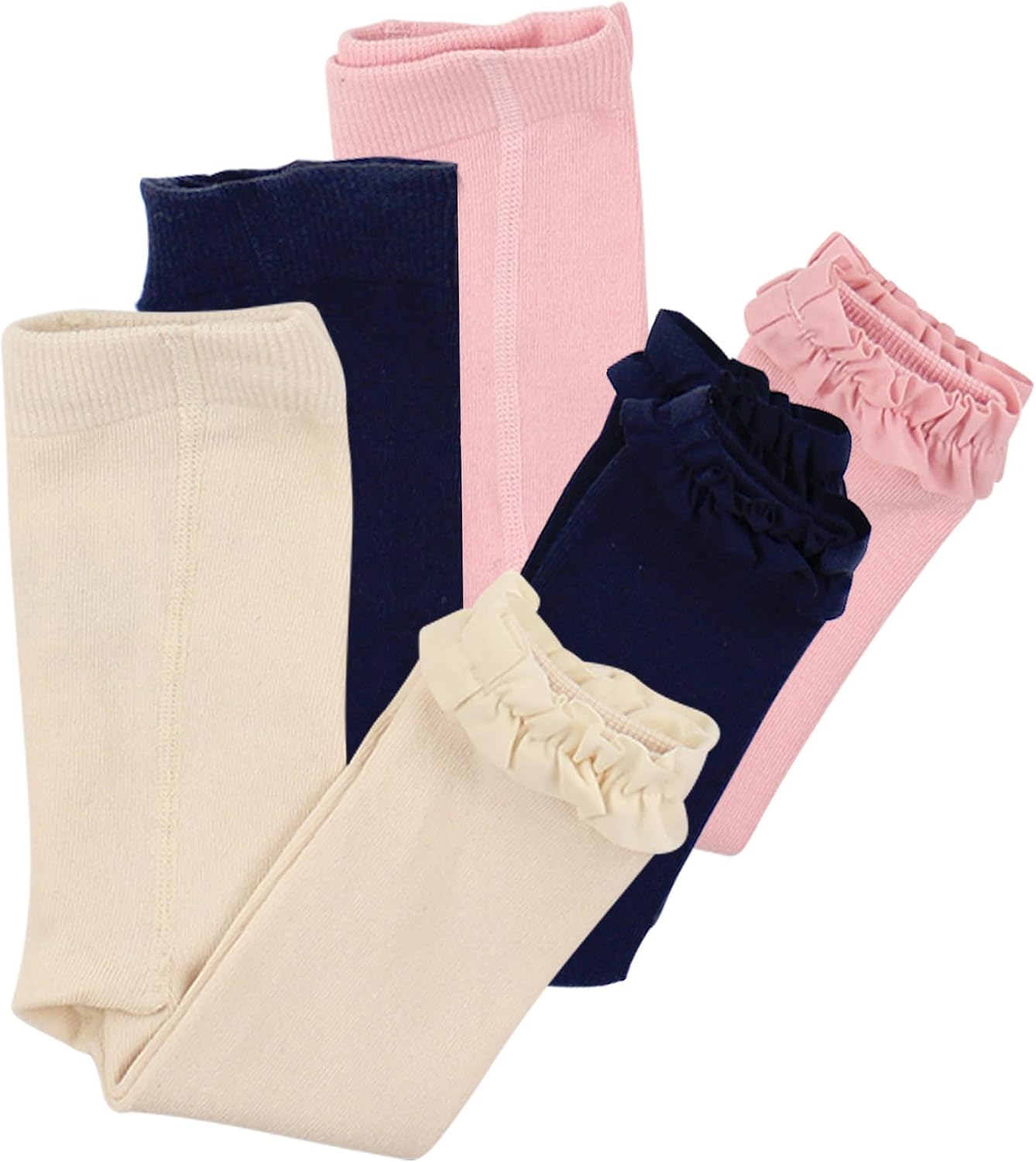 RuffleButts Baby/Toddler Girls 3-Pack Footless Ruffle Tights