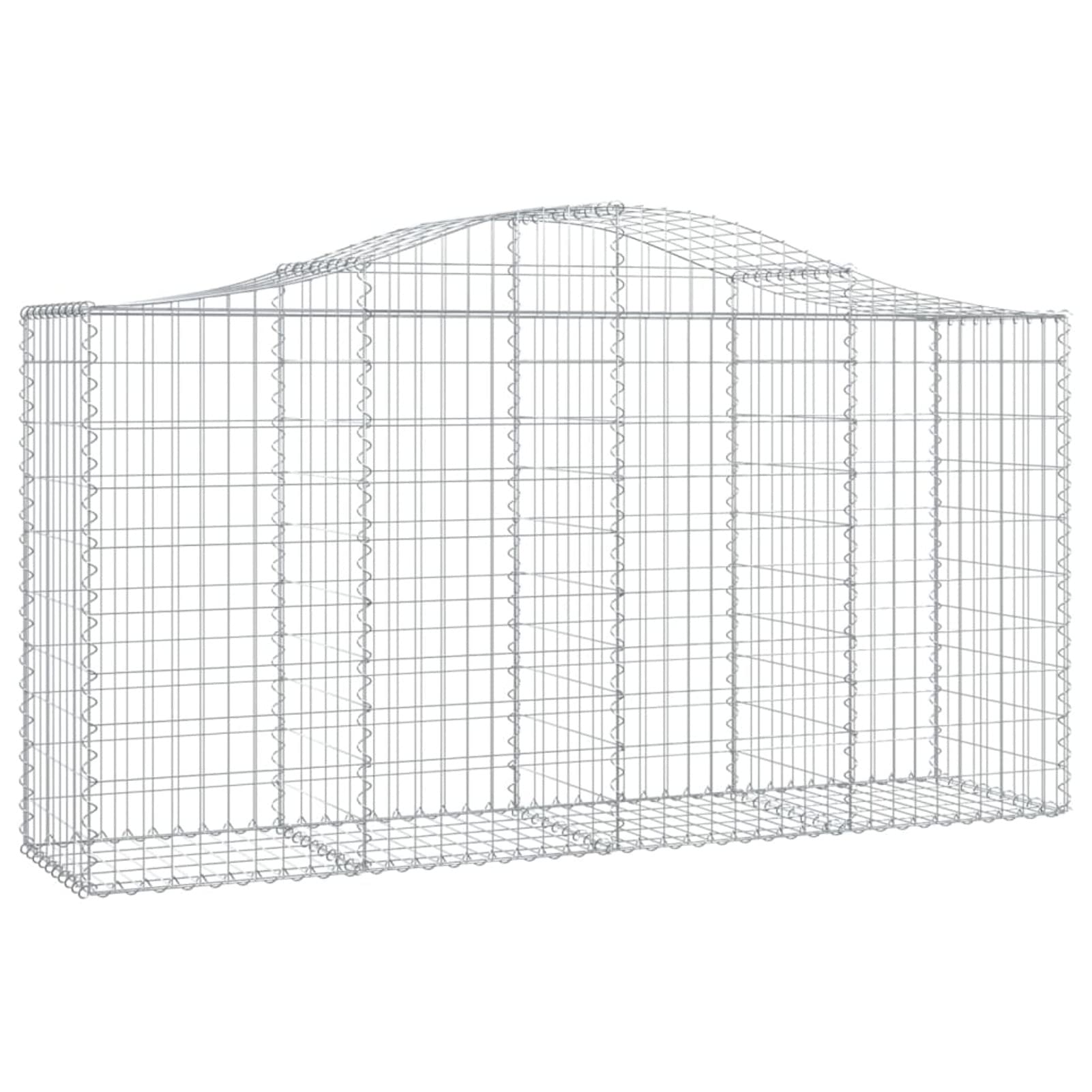 Homgoday Gabionenkorb 2er Set Bogen 200x50x100/120 cm aus verzinktem Eisen, Gabionenkorb, Drahtgeflechtkorb, Steinkorb, Stützmauer Spirale, Pflanzkasten