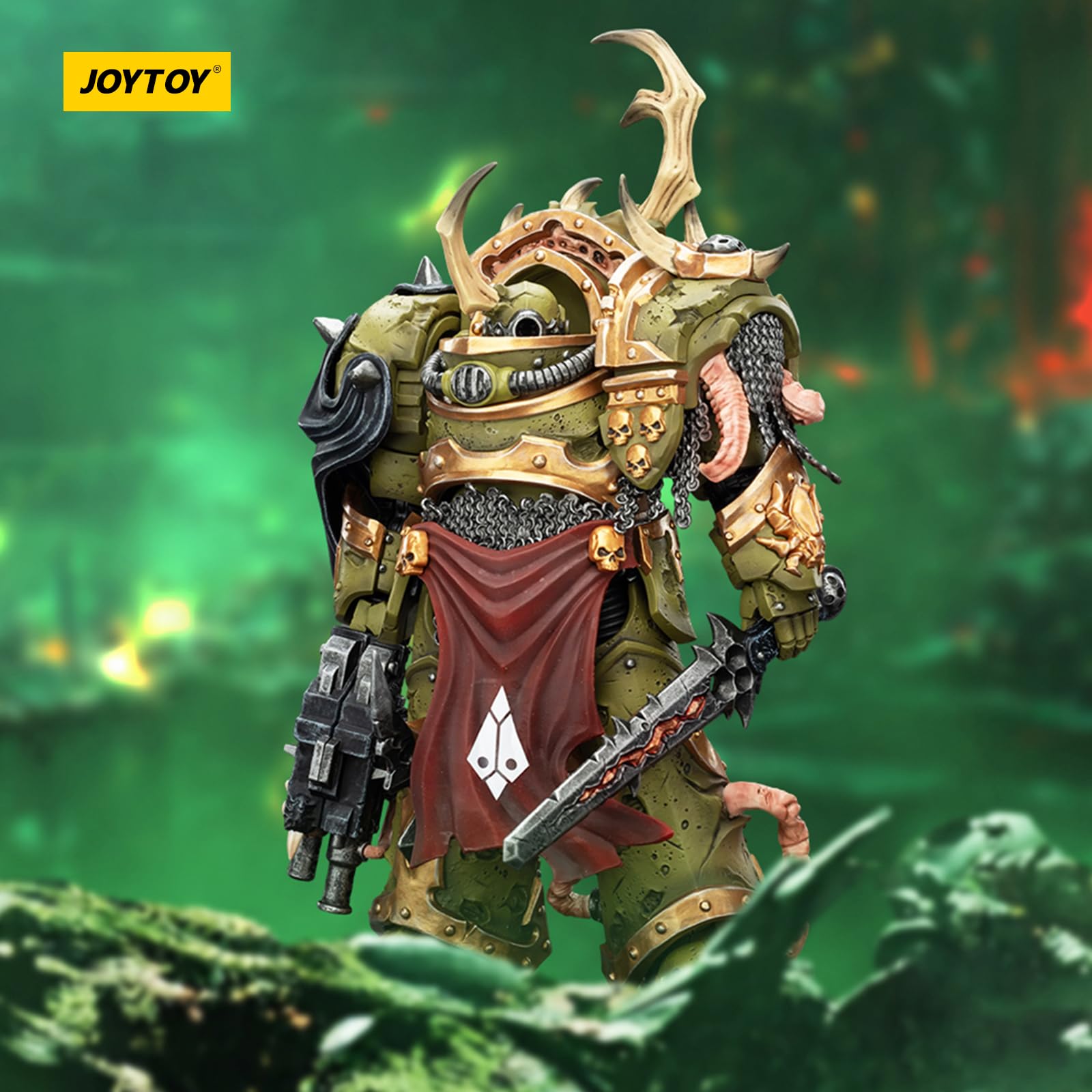 JOYTOY Warhammer 40k Death Guard Blightlord Terminator 3 with Combi-bolter and Bubotic Blade 1/18 Action Figure - Image 2