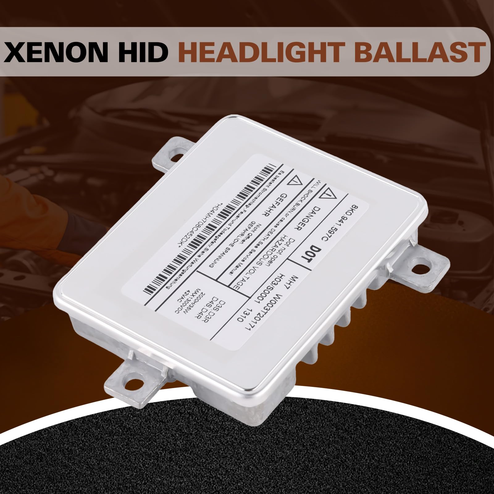 Unidad de control de balastro HID para faros de xenón, compatible con Audi A3, A4, A6, A5, A7, A8, Q3, Q5, Alhambra y Transporter. Compatible con D3S, D3R, D4S y D4R. 8K0941597C 8K0941597