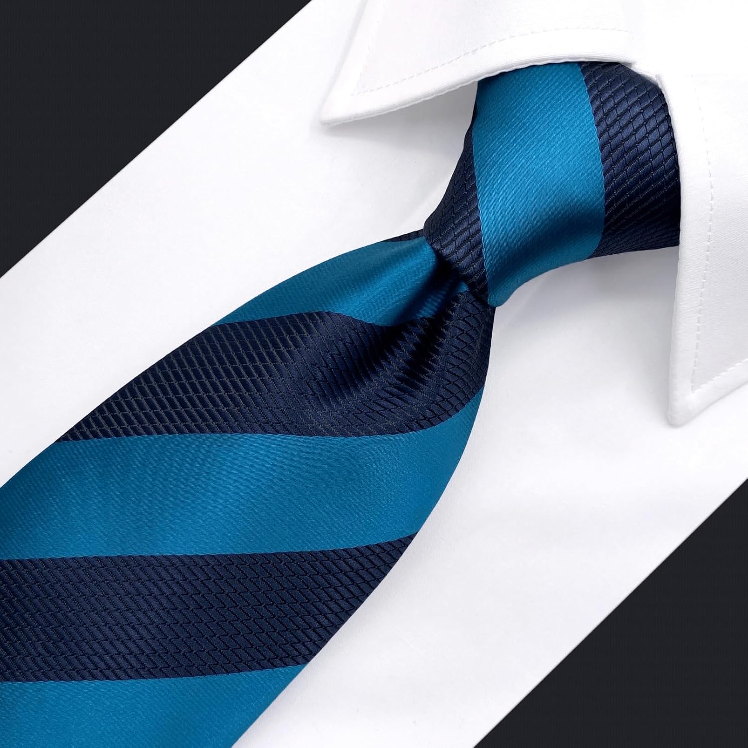 S&W SHLAX&WING Necktie for Men Striped Ties Green Yellow Blue for Business Suits - Image 3