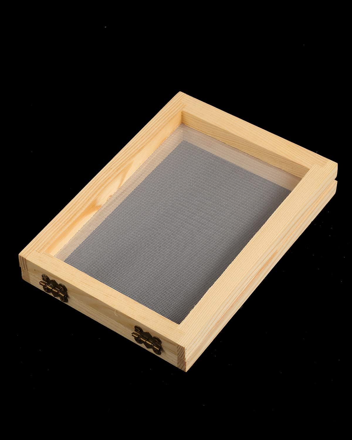 Aoibrloy Paper Making Screen 5 x 7 Inch Wooden Paper Making Mould Frame and Papermaking Screen Kit for DIY Paper Craft