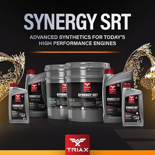 Miniatura 9 de TRIAX Synergy SRT 0W-20 completamente sintético, aceite de motor PAO-Ester, drenaje de 12.4 mi, modificado por fricción molyboro, licencia API SP,