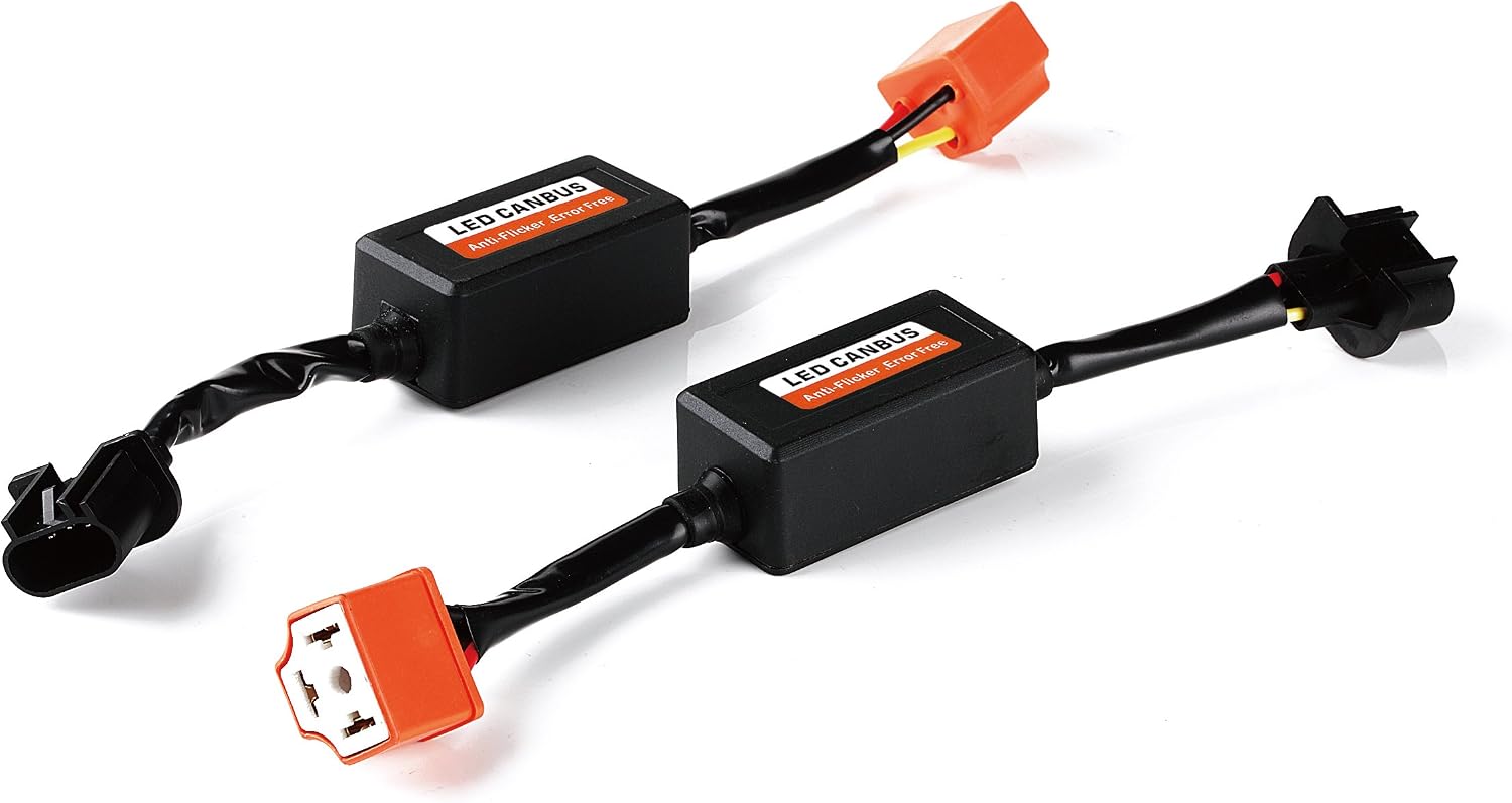 Xprite LED Headlight H4 (9003) Female to H13 (9008) Male Canbus Wiring Kit Computer Warning Error Free Anti Flicker Resistor Canceler Decoder Pair