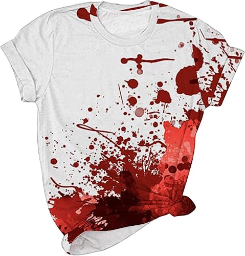 symoid Camisetas de Halloween para mujer, diseño retro de calabaza, manga corta, cuello redondo, lindo gráfico, casual, vintage, para otoño