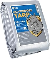 Vista 53 de GUARD SHIELD Lona beige resistente impermeable de 12 x 16 pies para exteriores, lona gruesa resistente a los rayos UV con ojales, 25/64 pulgadas