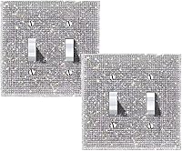 Vista 20 de Cubierta de interruptor de luz con diamantes de imitación plateados brillantes, cubierta de placa de pared con destellos de cristal plateado