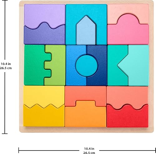 Miniatura 6 de Fisher-Price Rompecabezas de madera para niños pequeños de 18 meses en adelante con bloques entrelazados y apilables, con 20 piezas de madera