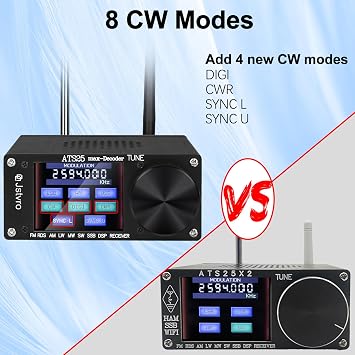 SI4732 ATS-25 max-Decoder Full-Band Radio Receiver, Built-in Morse Code and Digital Communication decoder Support CW RTTY FT4 FT8 LSB SW(4.17 Version )