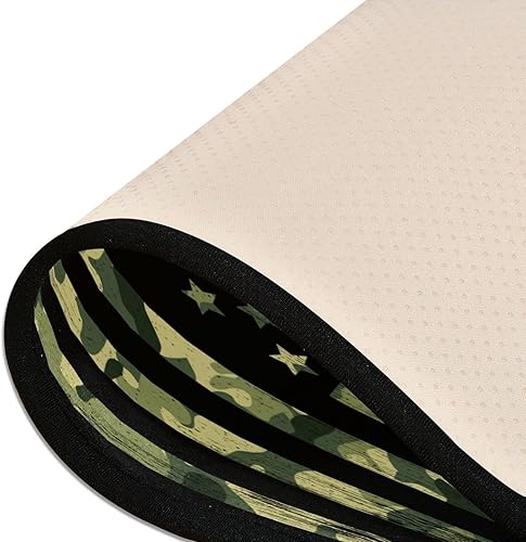 Miniatura 4 de YETTASBIN Alfombra de camino con bandera estadounidense de camuflaje, antideslizante, grande, antifatiga, para cocina, baño, sala de estar, entrada,