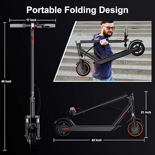 Miniatura 6 de Aovowheel ES7 Scooter eléctrico para adultos neumáticos sólidos de 85 pulgadas motor de 350 W rango de 25 millas scooter eléctrico plegable de 17