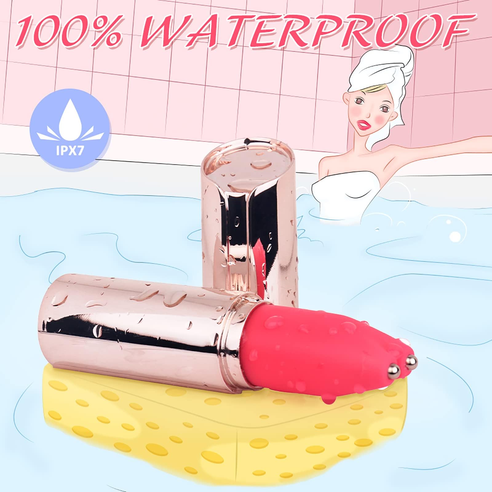 Mini Vibratoren für Sie Klitoris G Punkt Stimulator mit Leise Starke 9 Vibrationsmodi Elektrische Schock Lippenstift Vibro Ei Bullet Vibrator Tragbar Masturbation Sex Toys für Frauen Paare