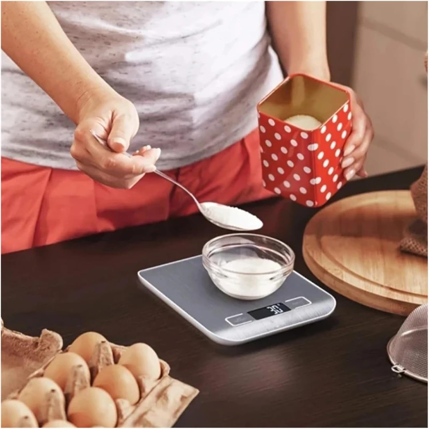 Scale with Tare Function Coffee Brewing LCD Display Stainless Steel Screen 10kg Kitchen Digital