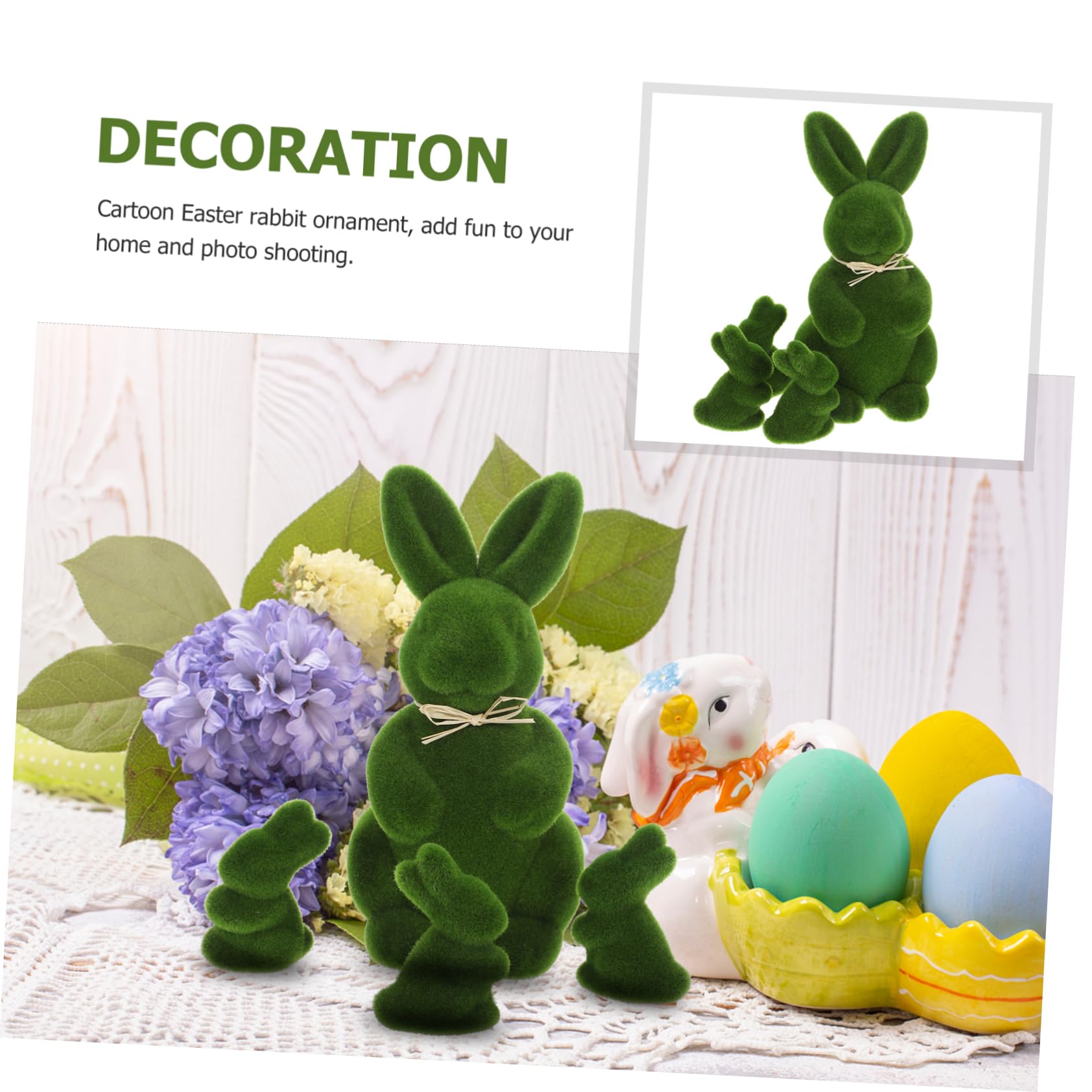 jojofuny 12pièces Décoration De Pâques Lapin Figurines Animaux Simulation pour Maison Et Accessoire pour Salon Et Bureau