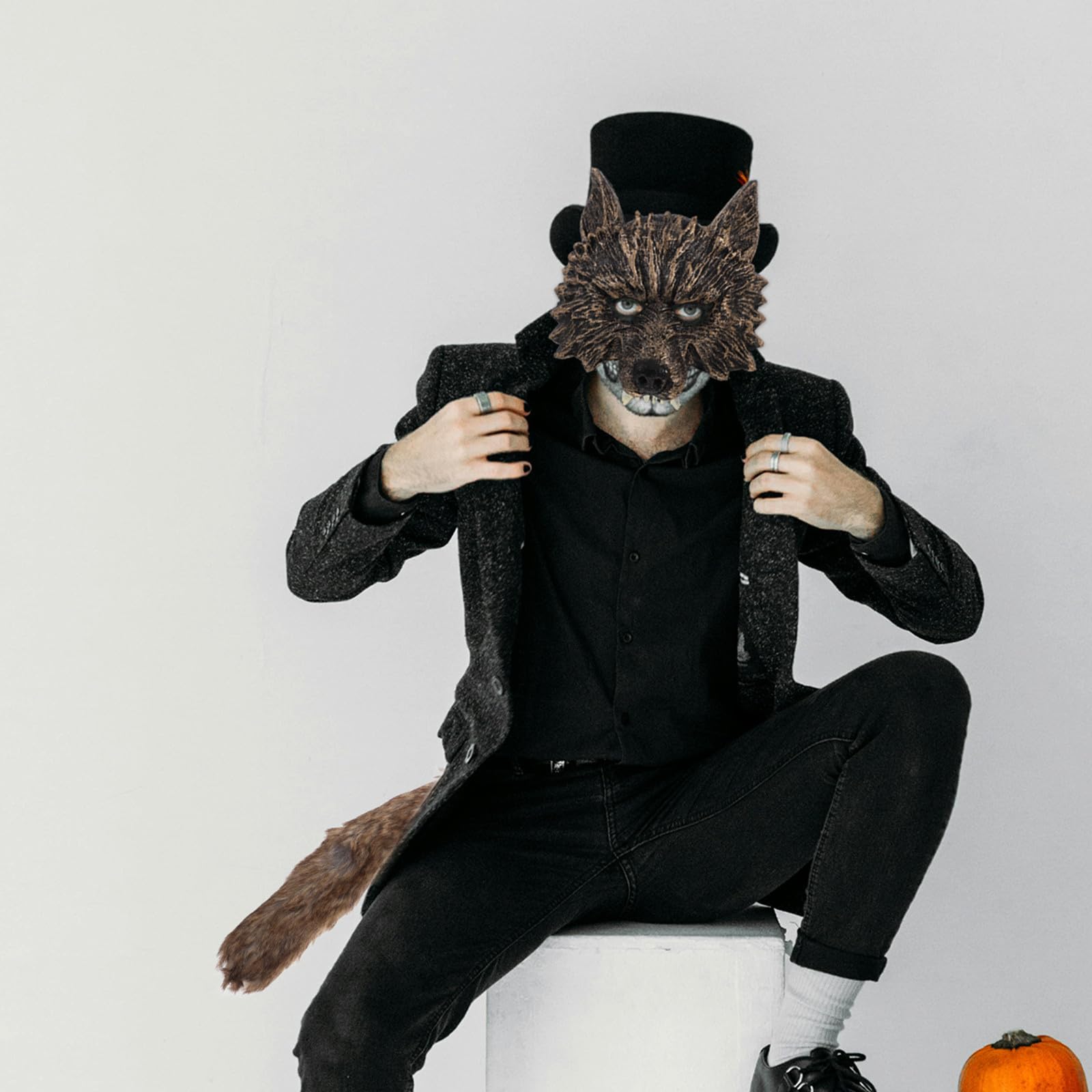 IMIKEYA 5 Pièces Demi-masque de Loup Doré, Lot de Set de Accessoires de Déguisement