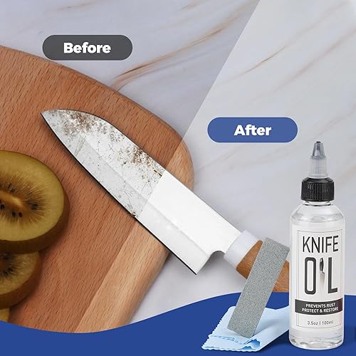Miniatura 3 de Aceite de hoja de cuchillo y aceite de afilado  Aceite de mantenimiento de cuchillos Aceite para cuchillos Prevenir el óxido  Cuchillos eliminadores