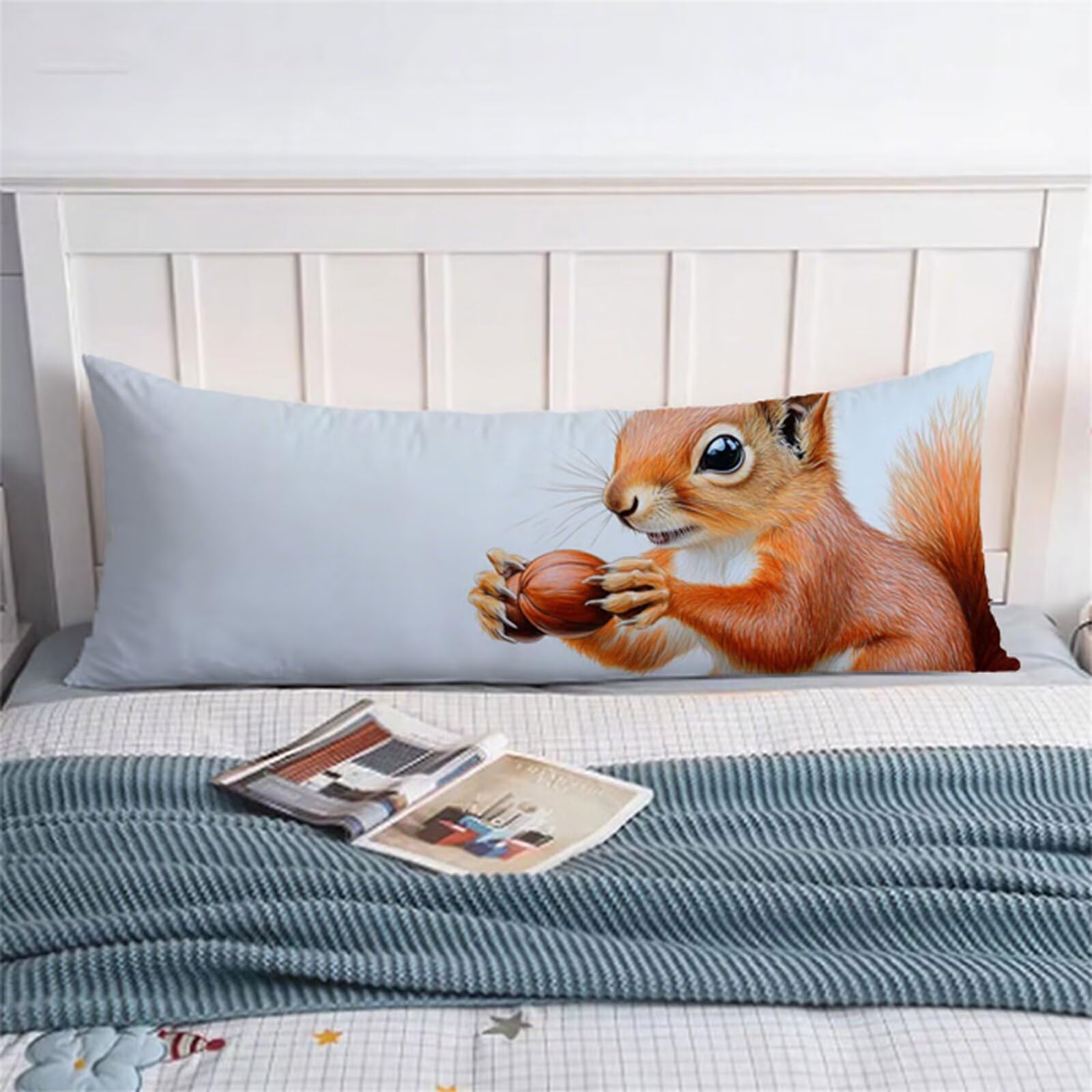 Poszewka na poduszkę 60 x 180 cm, poduszka do spania na boku, zwierzęta, aksamitna, dla osób śpiących na boku, poszewka na poduszkę z zamkiem błyskawicznym, do sypialni, dekoracja xz-274