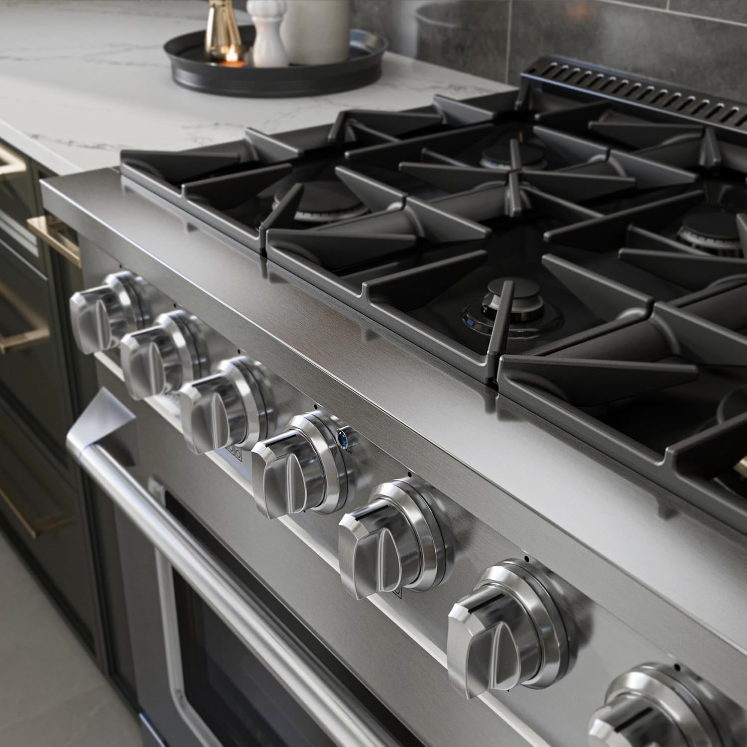 Empava Professional Gas Range with Oven -6-Burner, 5.2 Cu. Ft True Convection, 20K BTU Sealed Cooktop, ETL Certified, Freestanding & Slide-in Stove, Stainless Steel,36 Inch