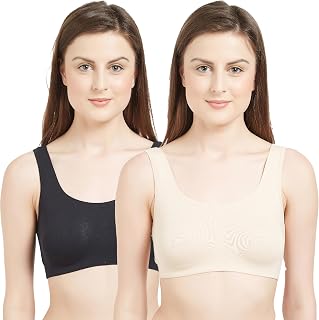 SOIE Women Non-Wired Non Padded Full Coverage Low Impact Sports Bra (Pack of 2) Price In India