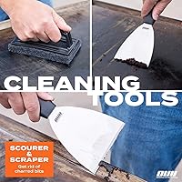 Vista 7 de Accesorios de plancha plana para parrilla Blackstone y Camp Chef - Juego de 9 piezas con kit de limpieza de plancha y bolsa de transporte. Espátula