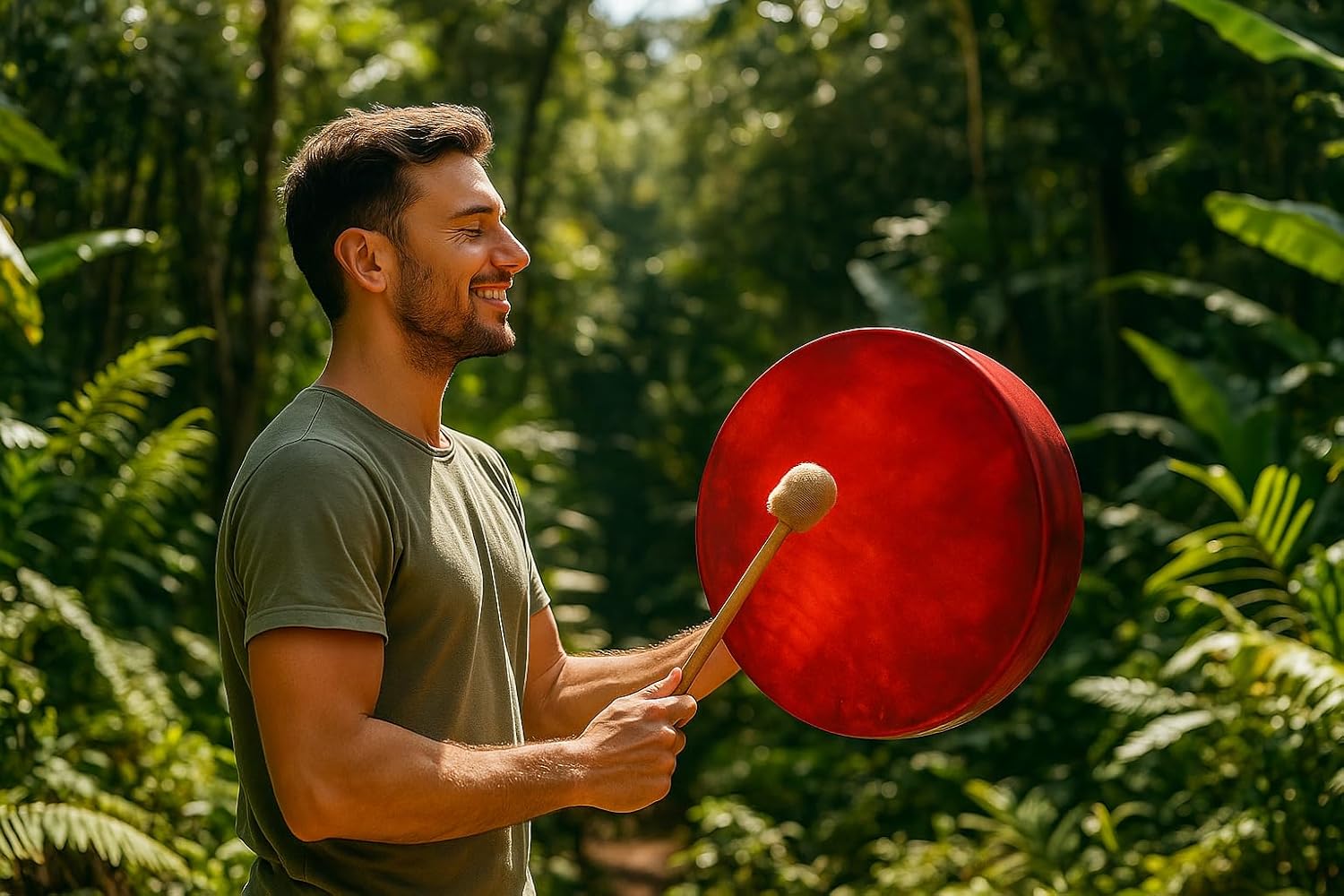 ARAW American Shamanic Native Drum Bison Natural Hide (20 Inches Diameter X 3 Inches Depth)