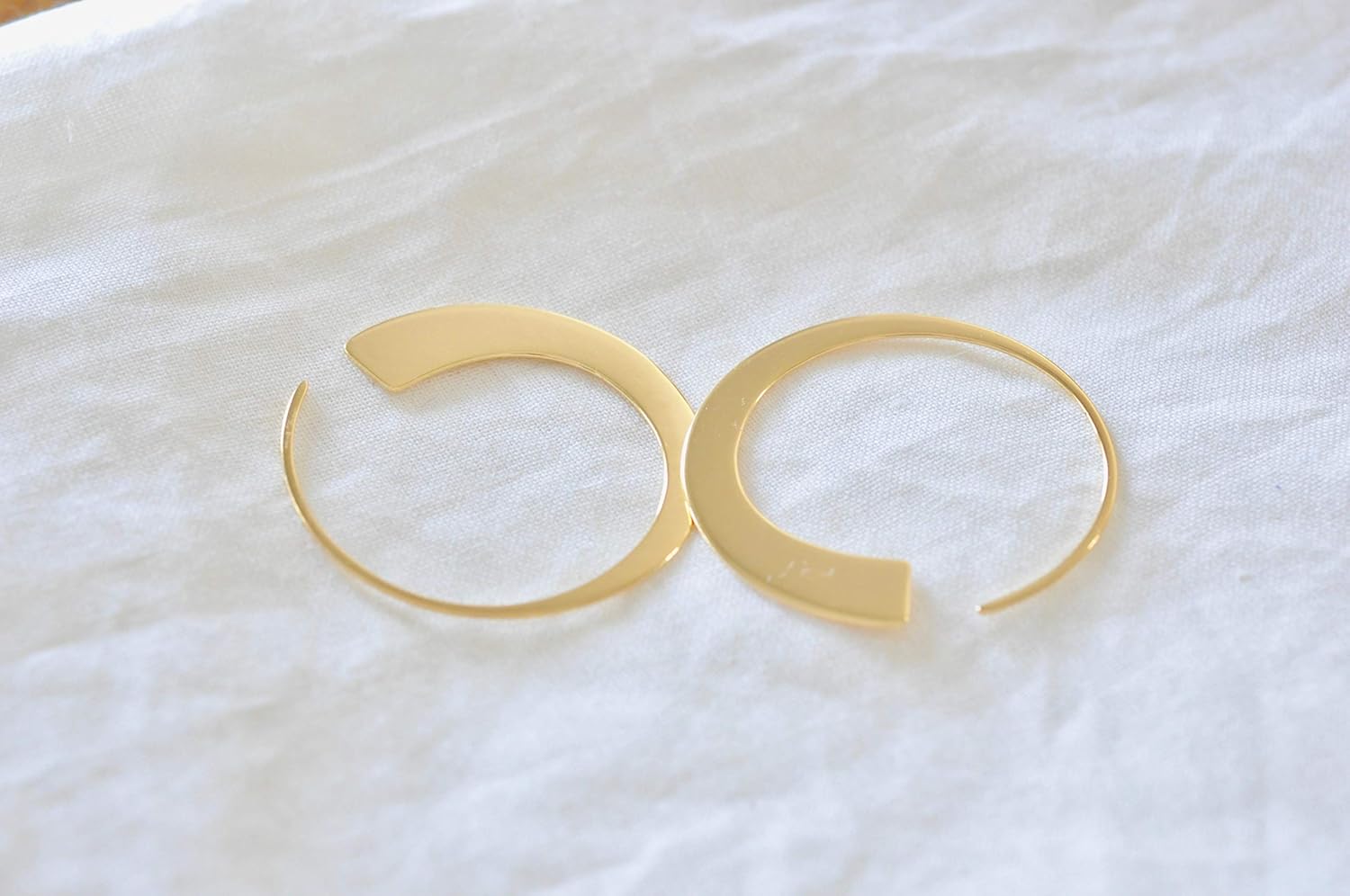 Orbit Hoop Earrings Sterling Silver with Gold Finish - Image 6