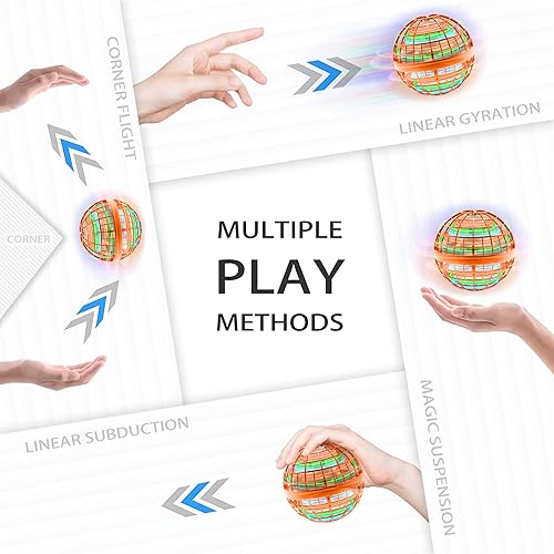 Miniatura 5 de Globo de juguete de bola voladora giratoria de 360 controlado a mano, juguetes de bola de orbe volador, controlador de luces LED mágicas, mini dron,