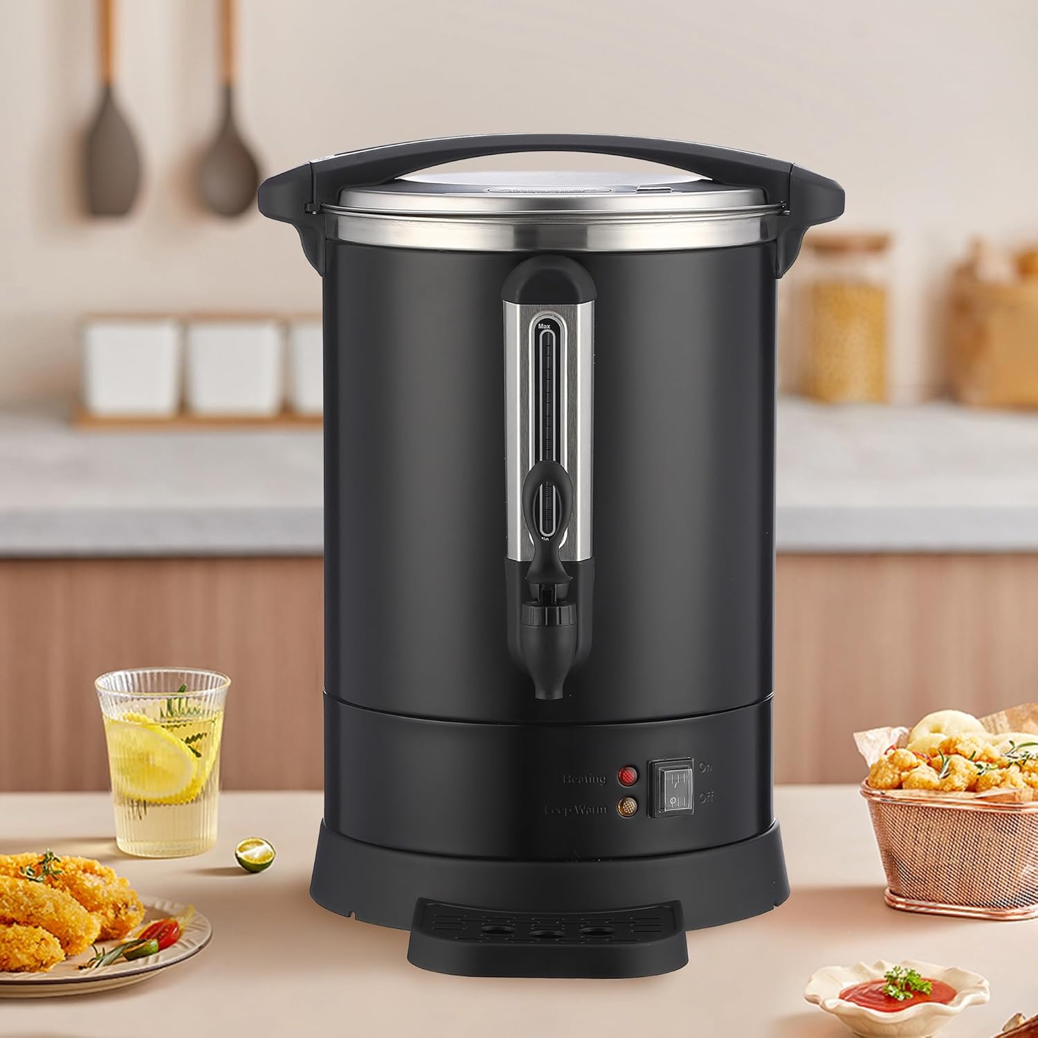 120 Cup Coffee Urn, 18L/4.8 Gal Stainless Steel Commercial Coffee Maker, Double Wall Hot Beverage Dispenser with Auto Temp Control Faucet for Buffet, Catering, Wedding, Events - Image 8