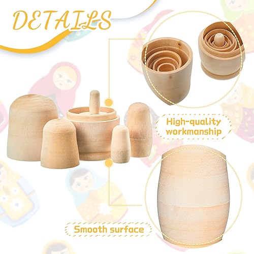 Miniatura 3 de 2 juegos de muñecas de anidación sin pintar, muñecas de anidación rusas en blanco, personaliza crea tu propia muñeca rusa de Navidad, kit de muñecas