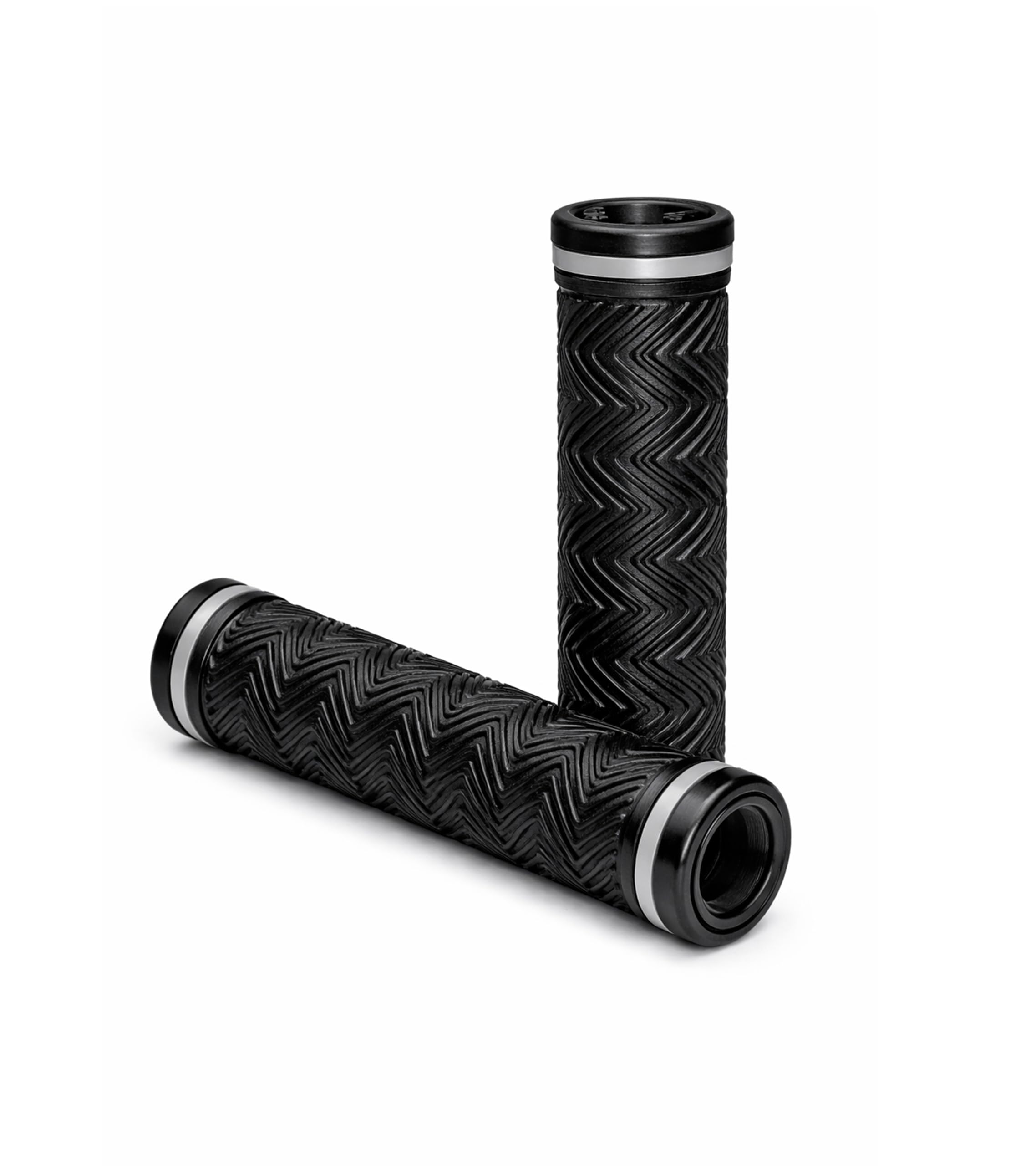OXYGEN Bicycle Handle Grips Anti Slip Rubber Cycle Handle Grip with Lock Ring Ergonomic Shock Absorbing Cycle Handlebar Grip for MTB Road Hybrid Bicycle Black Large-image-30