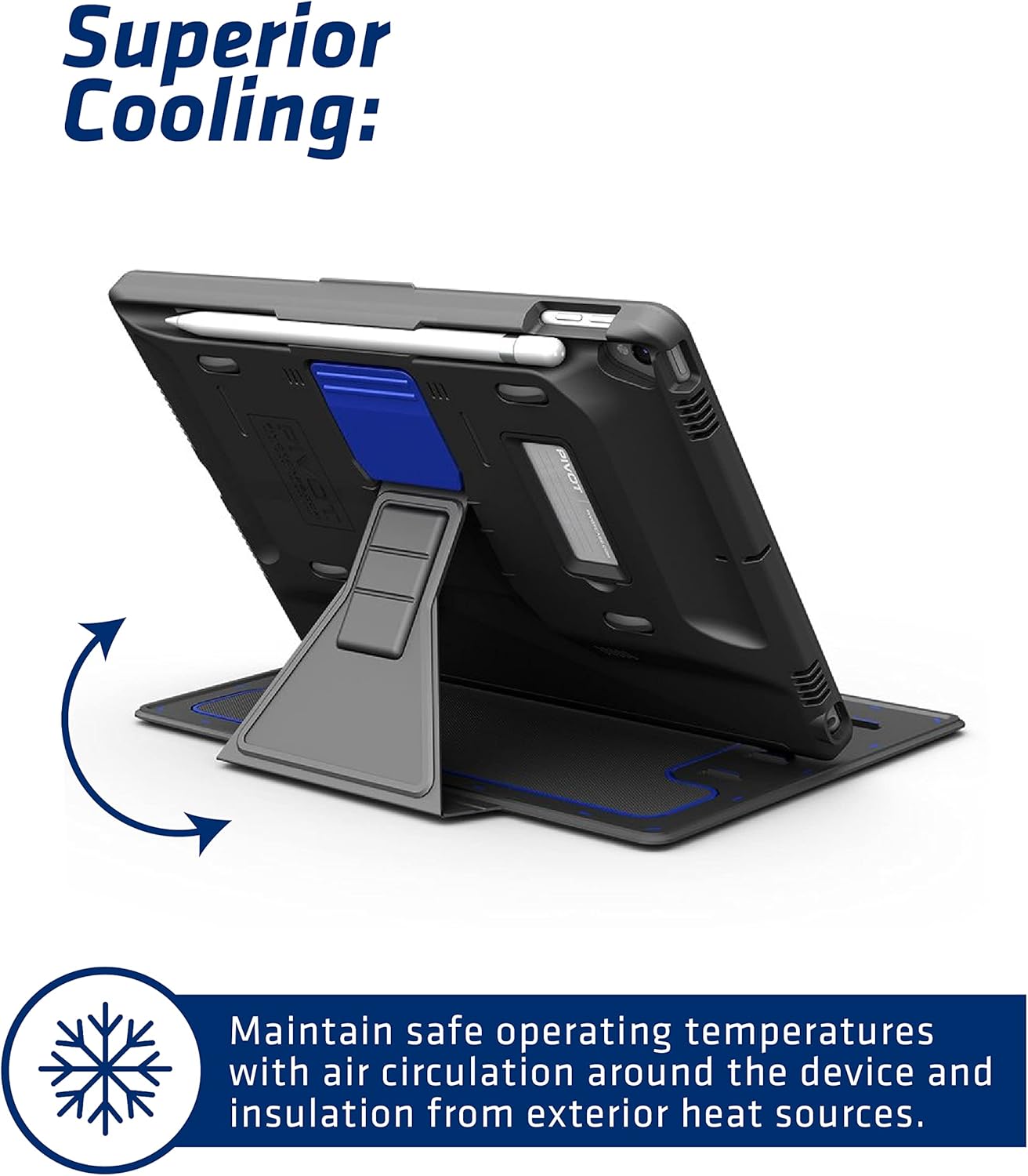 PIVOT 10X Tablet Case - Fits iPad Pro 10.5-in, iPad (9th gen.), iPad (8th gen.), iPad (7th gen.), iPad Air (3rd gen.) - 360 Degree Protection - for Professional Pilots, General Aviation - Gray/Black