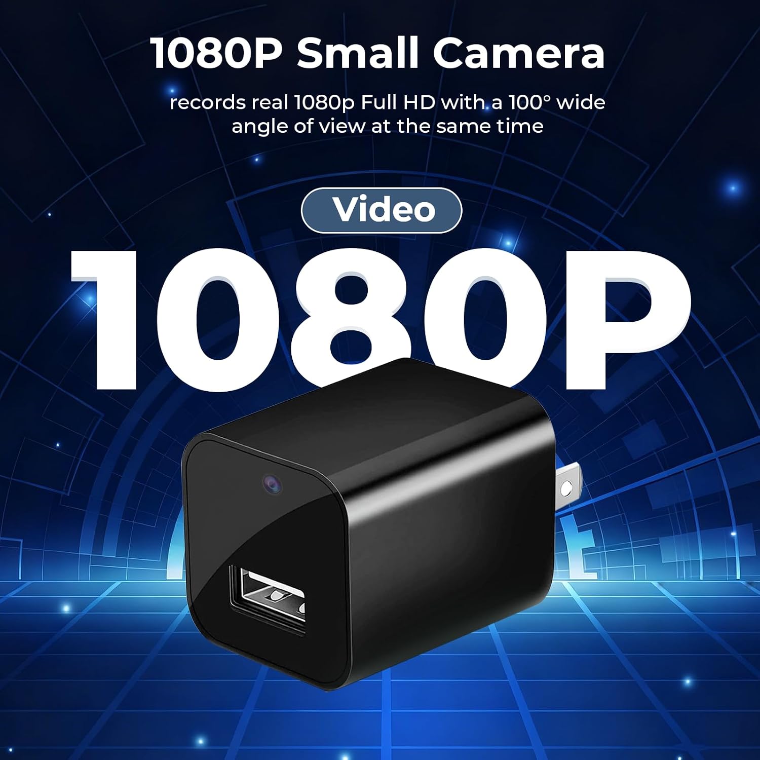 PATTERSON 1080P Camera USB Charger - Mini WiFi Camera with Motion Detection, Night Vision, App Connectivity for Home Monitoring