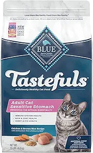 Blue Buffalo Tastefuls Sensitive Stomach Natural Adult Dry Cat Food, Chicken 15lb bag