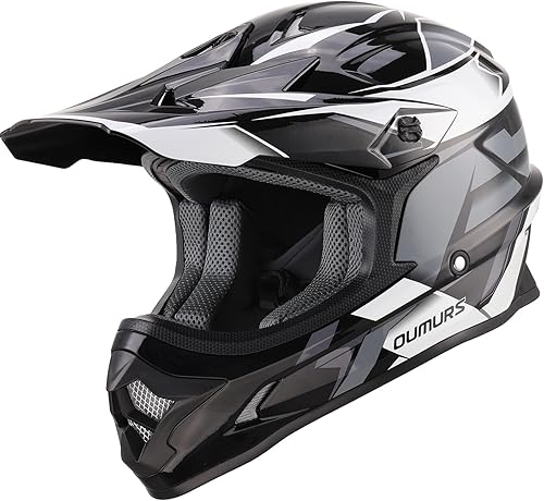 Miniatura 8 de DOT Casco de ATV Dirt Bike para Adultos con Gafas Guantes y Máscara Visera Solar Ajustable Casco de Motocicleta para Adultos Todoterreno Motocross