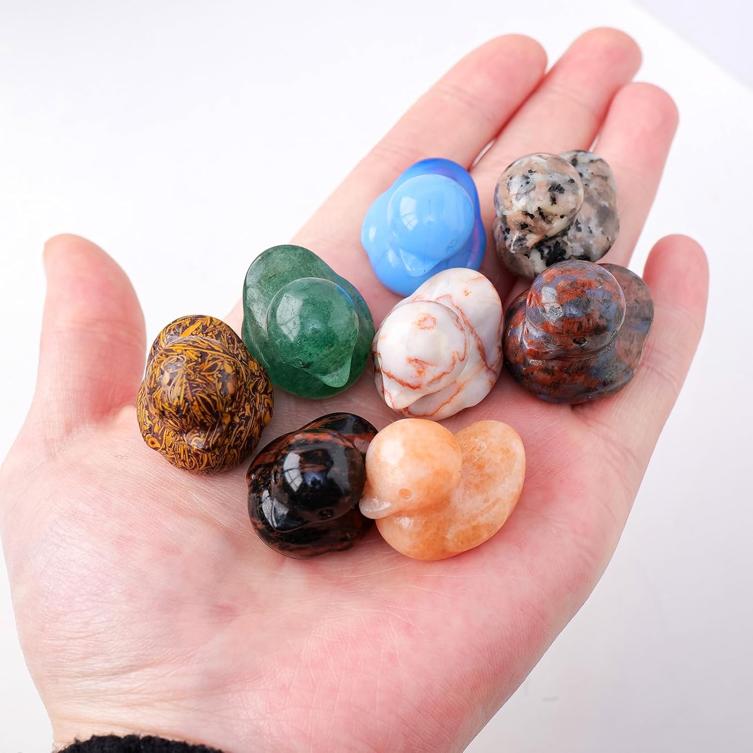 Runyangshi Crystal Duckling Statue Natural Flame Yooperlite Stone Figurine Crystal and Healing Stone Hand Carved Lucky Gemstone Sculpture Desk Decor Duck Lover Gift - Image 3