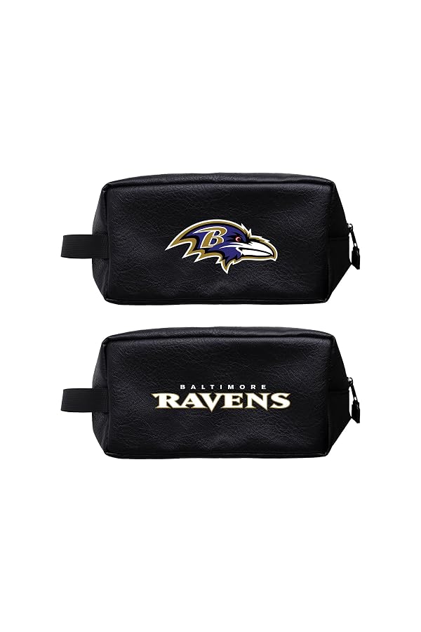 NFL Black Faux Leather Toiletry Travel Bag (Baltimore Ravens, Black) by Gertex - Used condition - CA$21.65